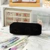 Estuche para Lápices Cara Sonriente Estilo Pana Bolsa de Almacenamiento Resistente a Manchas Gran Capacidad Simple y Duradero Estuche para Lápices de Papelería Ins Estudiante