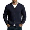 Cardigan tricot jacquard texturizado outono/inverno masculino europeu e americano transfronteiriço, casual, peso pesado, modelagem solta, gola V, manga longa, peça externa