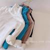 Ropa para Niños Venta al por Mayor Camiseta Básica para Niños Primavera, Otoño e Invierno 25 Estilo Nuevo Niños y Niñas Bebé Color Puro Terciopelo Cuello Alto Top Camiseta