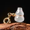 Gelatina Natural de Lichi Ágata Blanca Bolsa de la Suerte Colgante de Pata de Gato Pulsera de Ágata Blanca Hecha a Mano DIY Accesorios de Joyería de Gota Pequeña