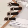 Pinza para el Cabello Flockada con Pedrería Estilo Chanel para Mujer, Pinza Retro Francesa para Flequillo Lateral, Pasador para la Parte Posterior de la Cabeza y la Frente Pinza Bb Accesorio para el Cabello