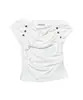 Camiseta Feminina Casual de Moda Cor Sólida Off-Shoulder, Manga Curta Slim Fit, Ombros à Mostra, Cintura Marcada, Sexy, Novo Modelo Transfronteiriço Primavera/Verão 2026