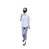 Punto 2024 Primavera y Verano Nuevo Estilo Coreano Espalda Hueca Manga Media Versátil Holgado Delgado Camisa de Algodón Top para Mujer