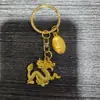 Chaveiro Pingente Criativo Ouro de Areia Ano do Dragão Ornamento Pingente dos Doze Signos do Zodíaco Pequeno Presente Artesanato Fundido Dragão