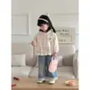 Jaqueta de Roupa Infantil para Meninas, Novo Top Floral Fofo Estilo Coreano para Bebês Meninas, Roupa de Outono e Primavera para Bebês e Crianças Pequenas