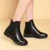 Nuevo Modelo Otoño/Invierno 2026 Botines de Algodón para Mujer con Forro de Felpa, Cuero Suave, Cálidos, Antideslizantes, Suela Suave, Botines Cortos para Personas Mayores, Zapatos de Cuero para Personas Mayores