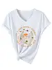 En una Carretera Oscura y Desierta Amazon Wish Sitio Independiente Moda Casual Camiseta de Manga Corta con Cuello en V para Mujer