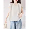 Camisa lisa de manga corta de tiro real 2026 nuevo diseño de verano con sentido de jersey mangas abullonadas pequeñas top francés suelto adelgazante