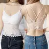 Camisola Renda Borboleta com Bojo Embutido, Anti-Exposição, Lingerie Fina de Verão Sem Costura Plus Size