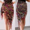 Nuevo Vestido de Práctica de Danza del Vientre Cadena para la Cintura Falda Envolvente de Toalla para la Cadera Lentejuelas Borla Sago Industria Pesada Vestido Drummy Toalla para la Cintura