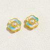 Accesorios de bricolaje con gotas de aceite de esmalte dorado y arena de alto color, calabaza de primavera rosa, nubes auspiciosas, cuentas de loto, accesorios