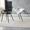 Cadeira de Jantar de Plástico para Exterior Moderna Minimalista Casa de Hóspedes Varanda Poltrona Empilhável Escritório Cadeira de Reunião Estilo Europeu