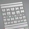 Adesivos de Unha Bolinhas Laço Tensor Suave M-1459 Adesivos de Unha Laço Estilo Ballet Francês