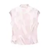 Roupas Europeias e Americanas Femininas Transfronteiriças, Moda Jacquard de Seda com Textura de Cetim, Blusa de Botão Mais Vendida no Aliexpress