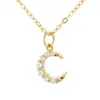 Colar de Lua para Mulheres Prata Esterlina S925 Pingente Estrela Negra Crescente Corrente Clavícula Retro Europeia e Americana Estilo Coreano Joias Simples de Prata