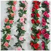 Rosa artificial, flor falsa, enredadera para colgar en la pared, sinuoso, para aire acondicionado, tubería de agua, refugio, decoración, sala de estar, techo, plantas de plástico.