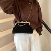 Bolso de Mano Pequeño de Estilo Elegante de Alta Gama con Cierre de Clip para Vestido de Cena de Mujer, Bolso Shell Bandolera de Cadena a la Moda