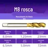 Aço rápido HSS6542 máquina com revestimento de titânio ponta espiral macho de rosca M2-M16 furo passante