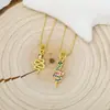 Nuevos Accesorios DIY para Mujer Pendientes Colgantes de Serpiente con Microincrustaciones de Cobre Zirconia de Colores Collar Accesorios Versátiles