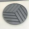 Alfombrilla redonda geométrica de silicona aislante del calor, alfombrilla antiquemaduras resistente a altas temperaturas, mantel individual antideslizante para el hogar, posavasos para tazas y platos, alfombrilla de drenaje