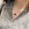 Vanjia Banhado a Ouro 18K Trevo da Sorte Pétala Trevo Completo com Diamante Corrente para Clavícula Pingente de Flor Única Anel de Flor Estilo Ins