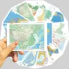 17 Adesivos de Mapa de Estudo de Geografia para Alunos Diário DIY Caixa de Papelaria Celular Laptop Adesivos Decorativos