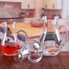 Licor transparente con dispensador de vino con escala con asa jarra de vino vidrio jarra de vino pequeña restaurante hotel de uso común fabricantes mayoreo