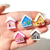Accesorios de Resina de Cabaña de Nieve de Dibujos Animados Pegamento de Crema DIY Pasador de Pelo Diadema Funda para Teléfono Móvil Hebilla de Zapato con Agujero Parche Decorativo