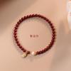 Pulsera de Arena Dorada Púrpura y Cinabrio, Diseño de Nicho Genuino, Pulsera de Perlas Naturales para Mujer, Regalo de Año Zodiacal, Pulsera de Cinabrio