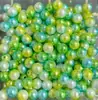 6-10mm Pérola Imitação Gradiente Colorida Bicolor Furo Reto Contas Redondas DIY Pulseira de Miçangas Feita à Mão Colar Acessórios de Joias