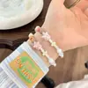 Pulsera Linda Nueva Alto Valor de Color Gatito Perro Cerámica Pareja Nicho Diseño de Cuerda para la Mano Novia Pulsera Desgastada