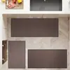 Tapete de cocina de lino transfronterizo, alfombra de baño de chenilla tejida, absorbente y resistente a las manchas, adecuado para entradas y puertas, con respaldo de goma