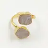 WT-R506 exquisito grava natural amatista británica piedra brillante doble gema 18K Diseño Abierto anillo de oro para mujeres