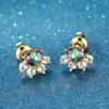 Pendientes de huellas de corazón de melocotón blanco de AliExpress transfronterizos, garras pequeñas, para mujer, pendientes Aobao, joyería de moda, venta al por mayor