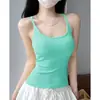 K1366 Camisola com Estampa de Desenho, Alça de Sutiã, Decote em U para Mulheres, Top Interno de Verão Sexy Slim Fit Sem Mangas