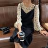 Vestido de dos piezas con tirantes falsos retro francés de Amazon para mujer, primavera y otoño 2022, nuevo vestido floral dulce de primer amor
