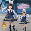 Disfraz Cosplay de Niña Policía Conejito, Vestido de Princesa Engrosado para Todas las Estaciones, Vestido de Conjunto Infantil Zootopia