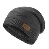 Gorro de Punto Europeo y Americano para Hombre Cálido de Invierno Circunferencia de Cabeza Grande Gorro para el Frío Forrado de Polar Resistente al Frío para Exteriores Gorro de Lana para Mujeres Pequeñas