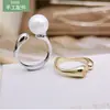 Accesorios DIY Anillo de Perla de Plata de Ley S925 Soporte Vacío Accesorios Hechos a Mano Anillo a Mitad de Terminar Base para Anillo