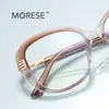 Gafas Originales de Diseñador Anti Luz Azul 2265 Progresivas Doble Color Combinado Tr90 Lentes Planas para Mujer Normcore y Versátiles Gama Alta