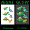 Cor Luminosa Desenho Animado Dinossauro Tatuagem Adesivo Fofo Infantil para Homens e Mulheres Braço Impermeável Resistente ao Suor Adesivo Duradouro Fluorescente