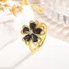Nuevo Anillo de Diamante con Disco de Flor de Cinco Pétalos Multicolor, Mismo Estilo que la Celebridad de Internet, Lujo Ligero Transfronterizo, Gama Alta, Exquisito, Moderno, para el Día a Día y Versátil