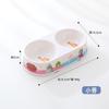 Mejor vendido en Amazon Meow corazón tesoro melamina Oval doble tazón color lindo impreso mascota comida set gato doble Tazón
