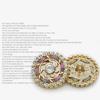Botões de Metal Dourado Diamante Flor Vazada Tecidos à Mão Combinam com Tudo Casaco Tweed Botões de Pele