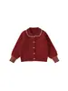 Ropa Infantil Youbao Cardigan para Niñas Grandes Encaje Dulce Tejido para Niñas Grandes 2026 Suéter Rojo con Lazo para Niños