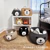 Xinyide Cesta de armazenamento de corda de algodão com desenho de urso, bolsa de cesta de tecido bordado, cesta de armazenamento de corda de cânhamo personalizada