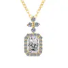 Venta Caliente Europea y Americana Collar de Moissanita de 1 Quilate Colgante Clásico Forma de Frasco de Perfume Radiante Super Brillante Cadena para Clavícula de Plata de Ley 925
