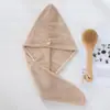 Touca Seca Cabelo Alta Densidade Secagem Rápida Feminina Absorvente Coral Fleece Bico Fechado Toalha Shampoo Microfibra Fortemente Absorvente Touca de Banho Atacado