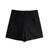 Pantalones Cortos Negros 'Hot Girl' de Tres Cuartos para Mujer, Nuevo Estilo Otoño e Invierno 2026, Esenciales para Salir, Pantalones Casuales con Cremallera en el Dobladillo, Pantalones Cortos Versátiles 'Hot'