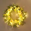 Amazon Corona de Fruta Limón de Verano para el Hogar, Boda, Casa de Campo, Fiesta, Camelia Artificial Colgante de Pared, Corona Luminosa